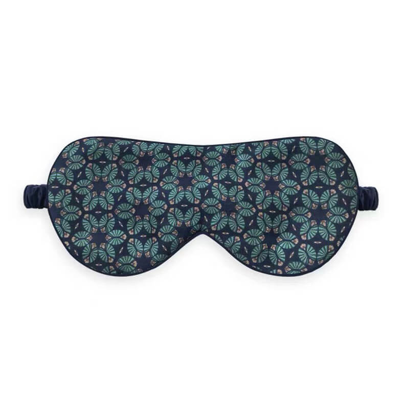 Augenmaske aus Seide für Damen und Herren Seiden Schlafbrille mit Blumendruck Hochwertige Schlafmaske