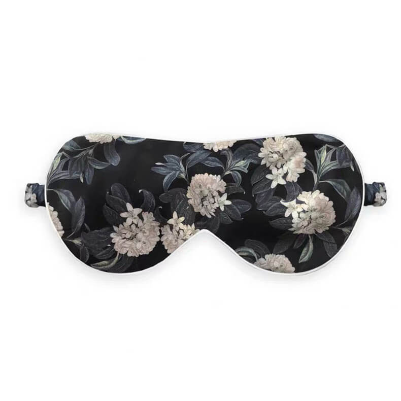 Luxuriös Schlafmaske aus Seide Augenmaske aus Seide mit Blumendruck Hochwertige Schlafmaske Seide